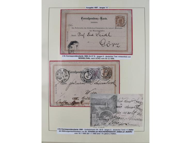 1885/99, umfangreiche Krain Briefsammlung mit über 140 Briefen und Karten, viele Mehrfach- und Mischfrankaturen sowie weitere