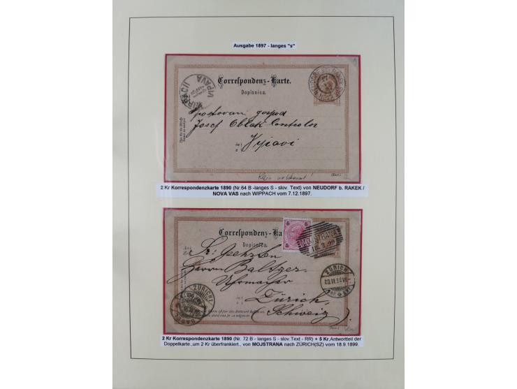 1885/99, umfangreiche Krain Briefsammlung mit über 140 Briefen und Karten, viele Mehrfach- und Mischfrankaturen sowie weitere