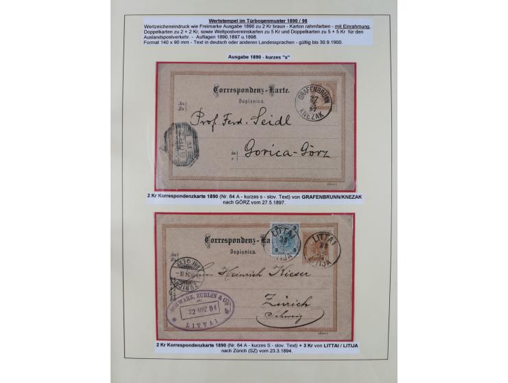 1885/99, umfangreiche Krain Briefsammlung mit über 140 Briefen und Karten, viele Mehrfach- und Mischfrankaturen sowie weitere