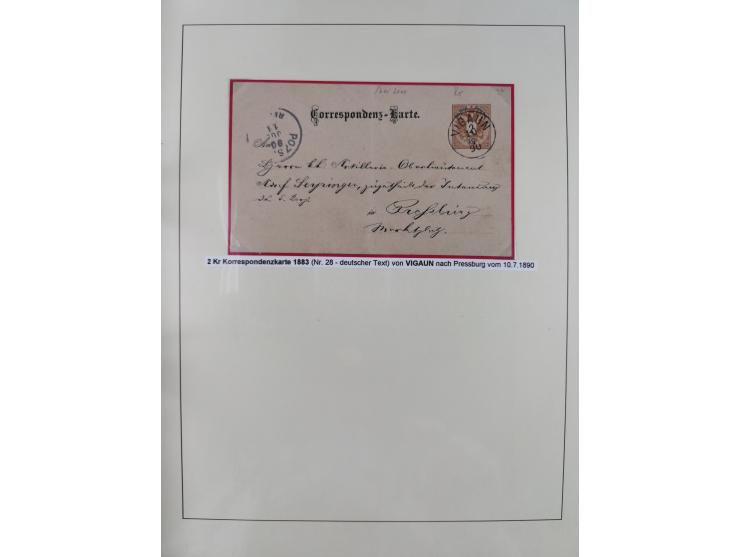 1885/99, umfangreiche Krain Briefsammlung mit über 140 Briefen und Karten, viele Mehrfach- und Mischfrankaturen sowie weitere