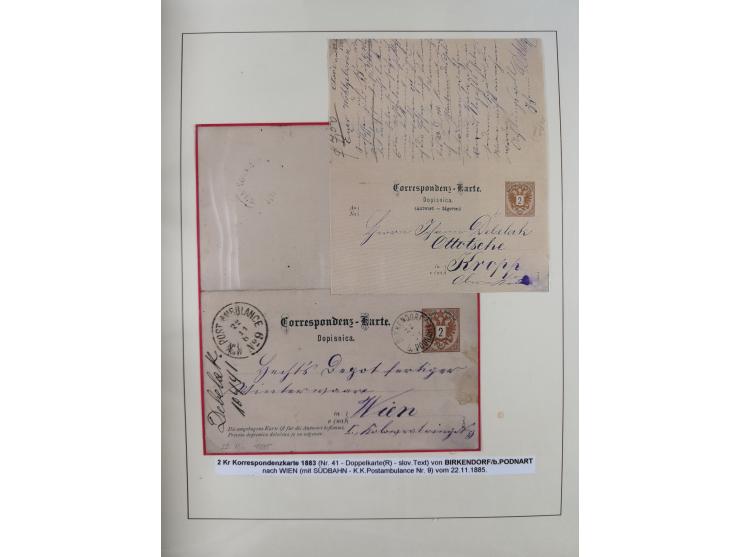 1885/99, umfangreiche Krain Briefsammlung mit über 140 Briefen und Karten, viele Mehrfach- und Mischfrankaturen sowie weitere