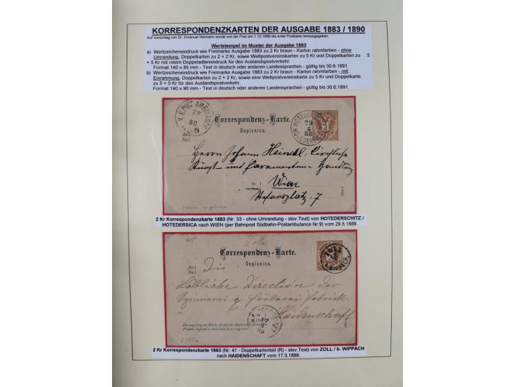 1885/99, umfangreiche Krain Briefsammlung mit über 140 Briefen und Karten, viele Mehrfach- und Mischfrankaturen sowie weitere