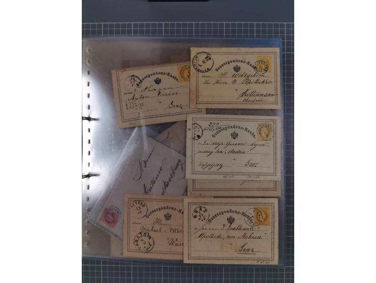 1850/95 (ca.), umfangreiche Stempelsammlung mit über 150 Briefen und Karten, Schwerpunkt Farbstempeln, dabei u.a. Mi.-Nr. 4X 