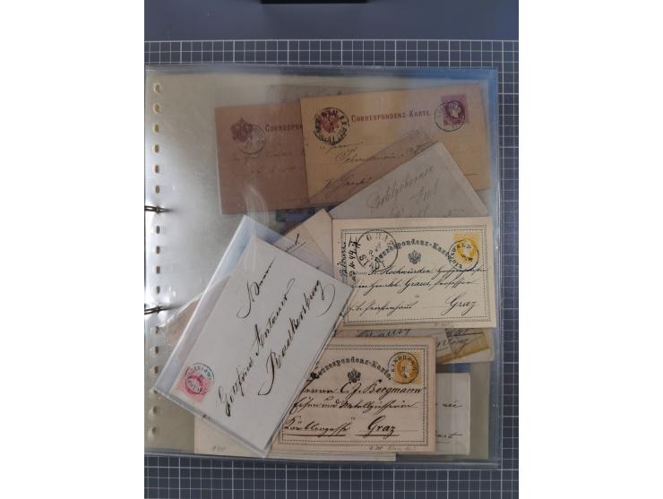 1850/95 (ca.), umfangreiche Stempelsammlung mit über 150 Briefen und Karten, Schwerpunkt Farbstempeln, dabei u.a. Mi.-Nr. 4X 