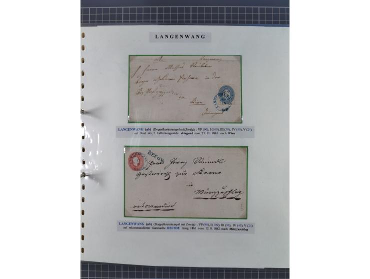 1850/95 (ca.), umfangreiche Stempelsammlung mit über 150 Briefen und Karten, Schwerpunkt Farbstempeln, dabei u.a. Mi.-Nr. 4X 