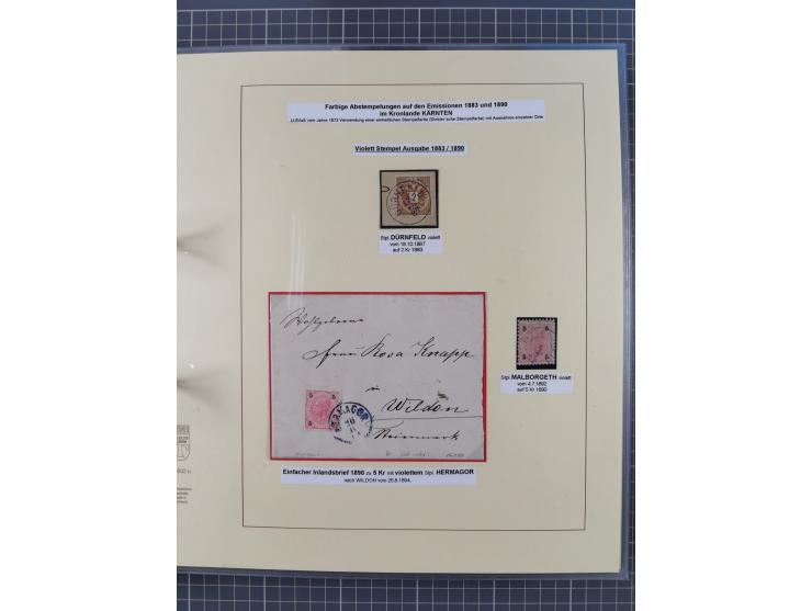 1850/95 (ca.), umfangreiche Stempelsammlung mit über 150 Briefen und Karten, Schwerpunkt Farbstempeln, dabei u.a. Mi.-Nr. 4X 