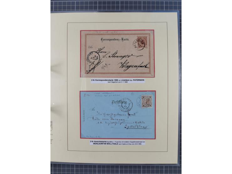 1850/95 (ca.), umfangreiche Stempelsammlung mit über 150 Briefen und Karten, Schwerpunkt Farbstempeln, dabei u.a. Mi.-Nr. 4X 