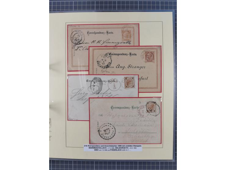 1850/95 (ca.), umfangreiche Stempelsammlung mit über 150 Briefen und Karten, Schwerpunkt Farbstempeln, dabei u.a. Mi.-Nr. 4X 