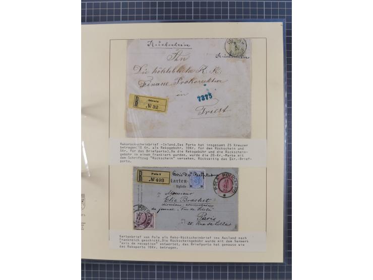 1850/95 (ca.), umfangreiche Stempelsammlung mit über 150 Briefen und Karten, Schwerpunkt Farbstempeln, dabei u.a. Mi.-Nr. 4X 