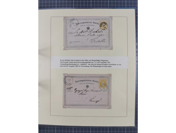 1850/95 (ca.), umfangreiche Stempelsammlung mit über 150 Briefen und Karten, Schwerpunkt Farbstempeln, dabei u.a. Mi.-Nr. 4X 