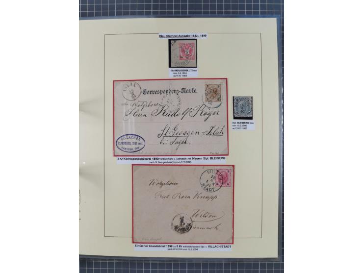 1850/95 (ca.), umfangreiche Stempelsammlung mit über 150 Briefen und Karten, Schwerpunkt Farbstempeln, dabei u.a. Mi.-Nr. 4X 