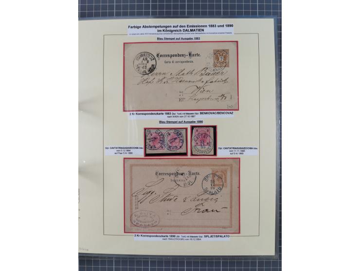 1850/95 (ca.), umfangreiche Stempelsammlung mit über 150 Briefen und Karten, Schwerpunkt Farbstempeln, dabei u.a. Mi.-Nr. 4X 