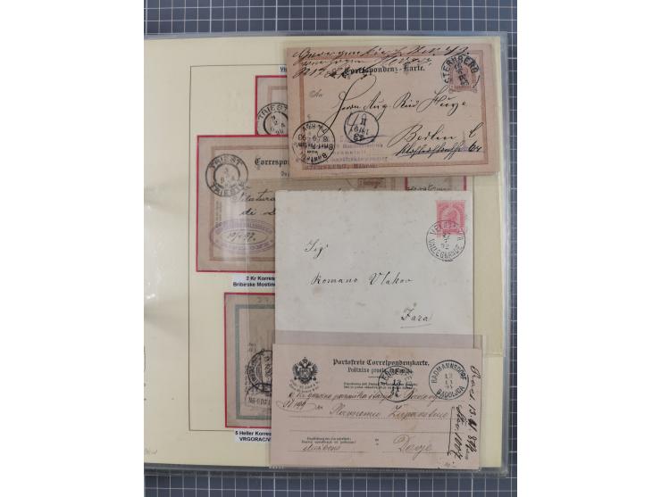 1850/95 (ca.), umfangreiche Stempelsammlung mit über 150 Briefen und Karten, Schwerpunkt Farbstempeln, dabei u.a. Mi.-Nr. 4X 