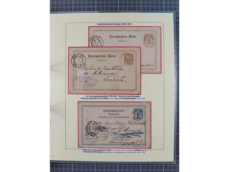 1850/95 (ca.), umfangreiche Stempelsammlung mit über 150 Briefen und Karten, Schwerpunkt Farbstempeln, dabei u.a. Mi.-Nr. 4X 