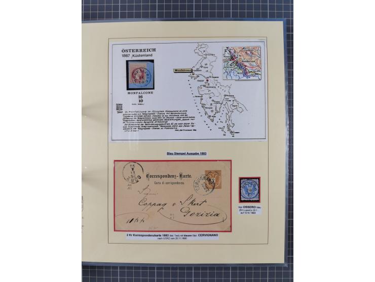 1850/95 (ca.), umfangreiche Stempelsammlung mit über 150 Briefen und Karten, Schwerpunkt Farbstempeln, dabei u.a. Mi.-Nr. 4X 