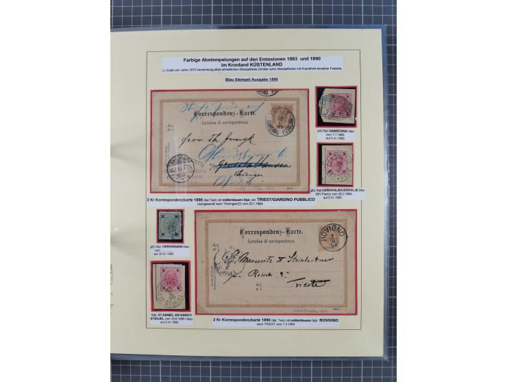 1850/95 (ca.), umfangreiche Stempelsammlung mit über 150 Briefen und Karten, Schwerpunkt Farbstempeln, dabei u.a. Mi.-Nr. 4X 