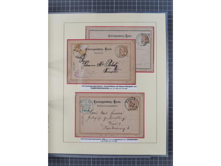 1850/95 (ca.), umfangreiche Stempelsammlung mit über 150 Briefen und Karten, Schwerpunkt Farbstempeln, dabei u.a. Mi.-Nr. 4X 