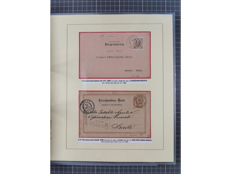 1850/95 (ca.), umfangreiche Stempelsammlung mit über 150 Briefen und Karten, Schwerpunkt Farbstempeln, dabei u.a. Mi.-Nr. 4X 