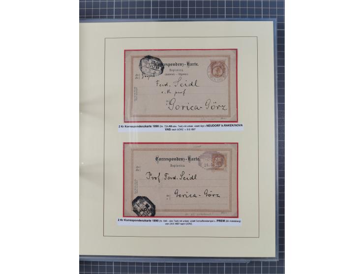 1850/95 (ca.), umfangreiche Stempelsammlung mit über 150 Briefen und Karten, Schwerpunkt Farbstempeln, dabei u.a. Mi.-Nr. 4X 