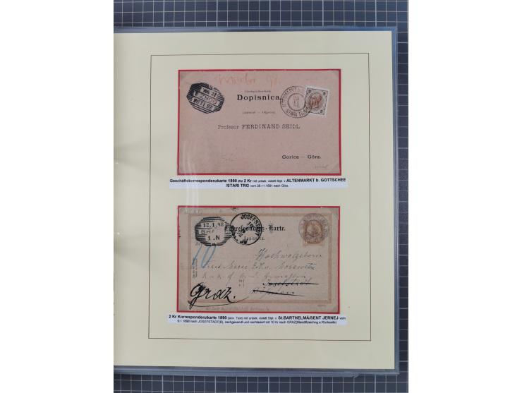 1850/95 (ca.), umfangreiche Stempelsammlung mit über 150 Briefen und Karten, Schwerpunkt Farbstempeln, dabei u.a. Mi.-Nr. 4X 