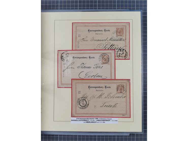 1850/95 (ca.), umfangreiche Stempelsammlung mit über 150 Briefen und Karten, Schwerpunkt Farbstempeln, dabei u.a. Mi.-Nr. 4X 