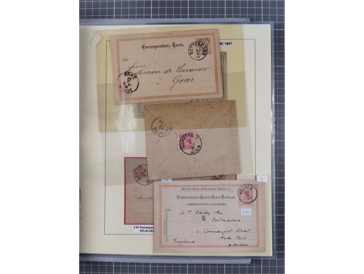 1850/95 (ca.), umfangreiche Stempelsammlung mit über 150 Briefen und Karten, Schwerpunkt Farbstempeln, dabei u.a. Mi.-Nr. 4X 