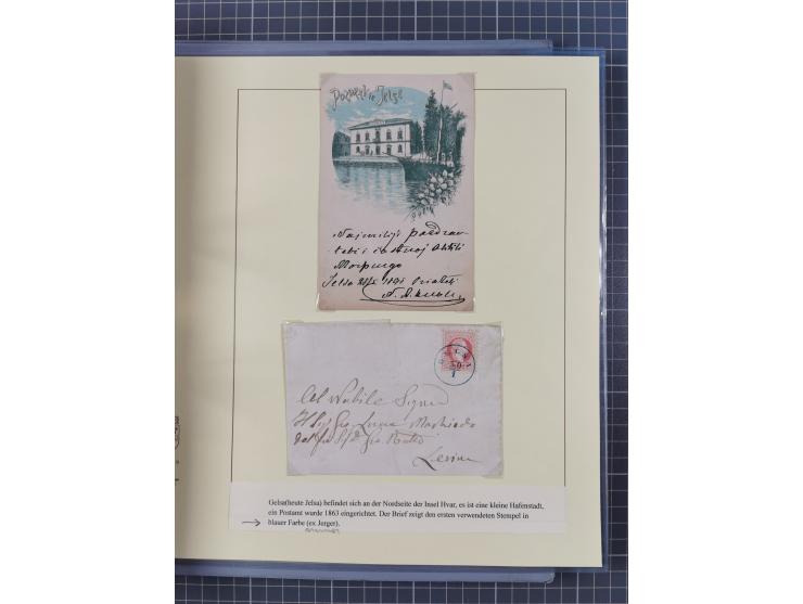 1850/95 (ca.), umfangreiche Stempelsammlung mit über 150 Briefen und Karten, Schwerpunkt Farbstempeln, dabei u.a. Mi.-Nr. 4X 