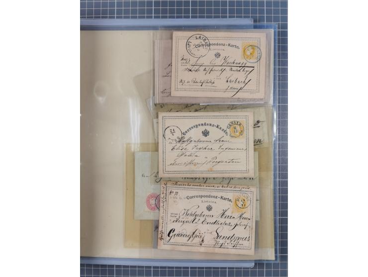 1850/95 (ca.), umfangreiche Stempelsammlung mit über 150 Briefen und Karten, Schwerpunkt Farbstempeln, dabei u.a. Mi.-Nr. 4X 