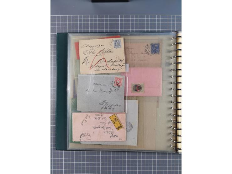 1858/1919 (ca.), interessante Zierbriefsammlung mit über 100 Briefen und Karten, dabei Firmenbriefe und Privatganzsachen, meh