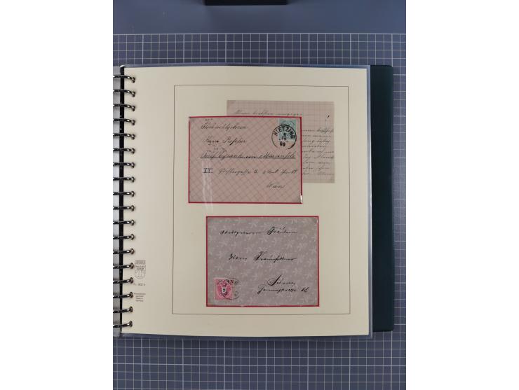 1858/1919 (ca.), interessante Zierbriefsammlung mit über 100 Briefen und Karten, dabei Firmenbriefe und Privatganzsachen, meh