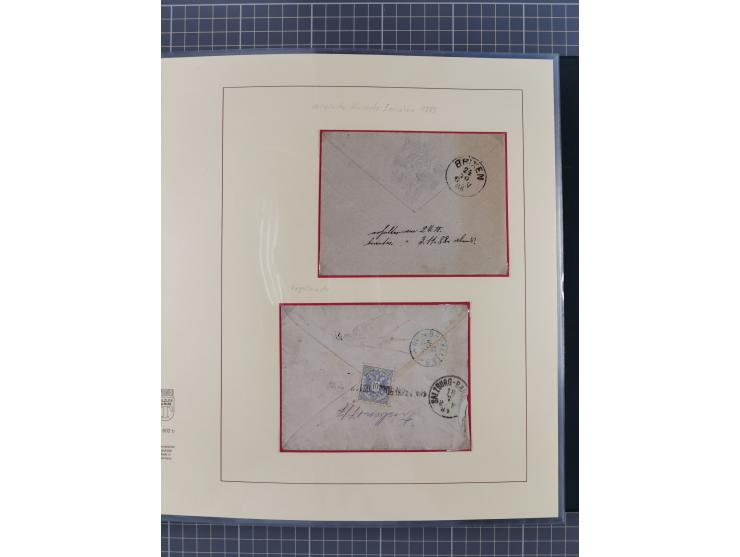 1858/1919 (ca.), interessante Zierbriefsammlung mit über 100 Briefen und Karten, dabei Firmenbriefe und Privatganzsachen, meh