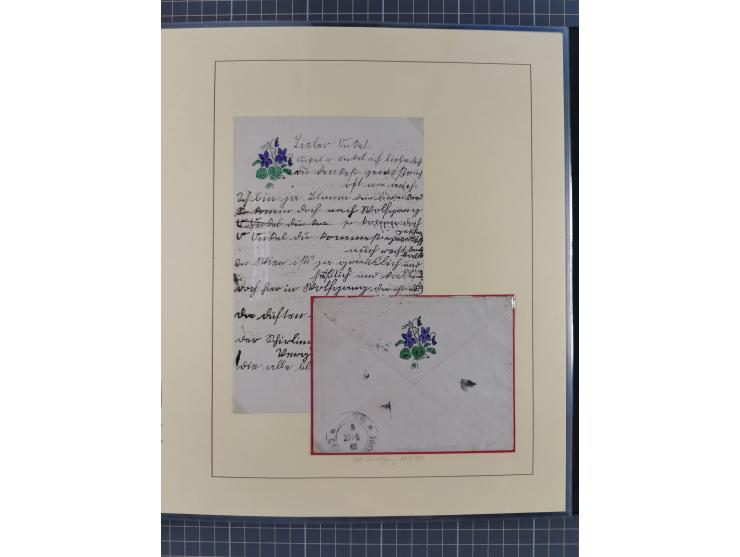 1858/1919 (ca.), interessante Zierbriefsammlung mit über 100 Briefen und Karten, dabei Firmenbriefe und Privatganzsachen, meh