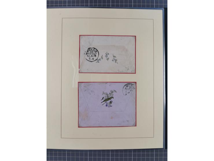 1858/1919 (ca.), interessante Zierbriefsammlung mit über 100 Briefen und Karten, dabei Firmenbriefe und Privatganzsachen, meh