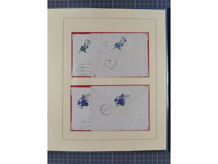 1858/1919 (ca.), interessante Zierbriefsammlung mit über 100 Briefen und Karten, dabei Firmenbriefe und Privatganzsachen, meh