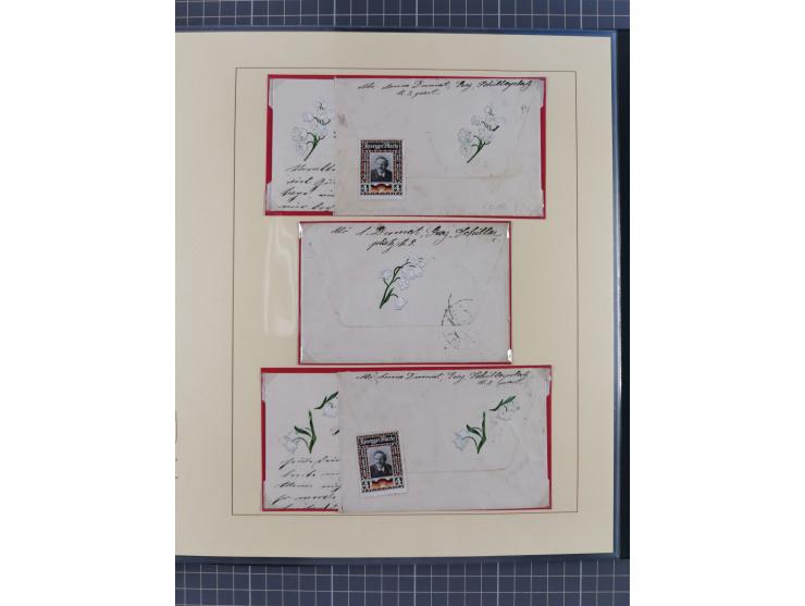 1858/1919 (ca.), interessante Zierbriefsammlung mit über 100 Briefen und Karten, dabei Firmenbriefe und Privatganzsachen, meh