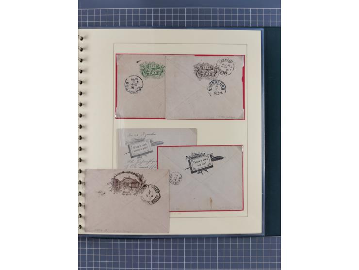 1858/1919 (ca.), interessante Zierbriefsammlung mit über 100 Briefen und Karten, dabei Firmenbriefe und Privatganzsachen, meh