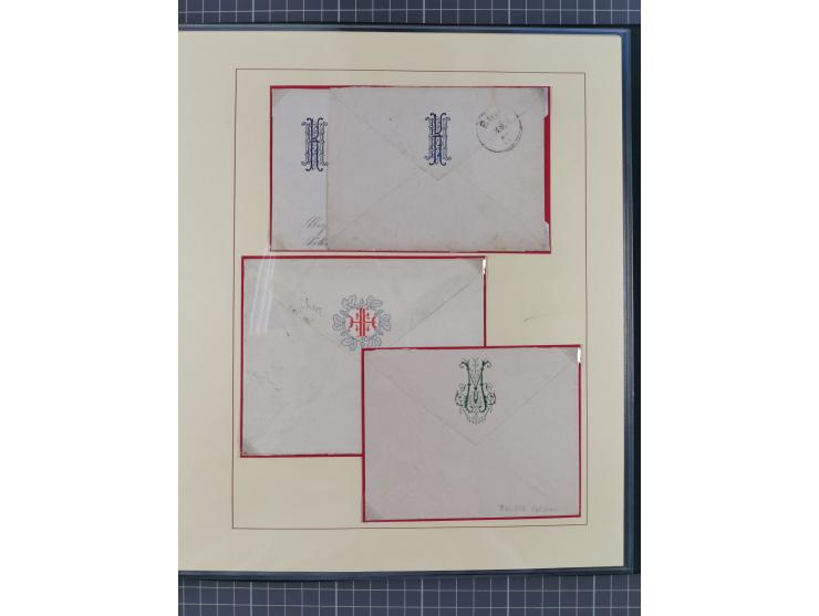 1858/1919 (ca.), interessante Zierbriefsammlung mit über 100 Briefen und Karten, dabei Firmenbriefe und Privatganzsachen, meh