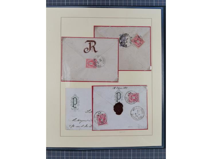 1858/1919 (ca.), interessante Zierbriefsammlung mit über 100 Briefen und Karten, dabei Firmenbriefe und Privatganzsachen, meh