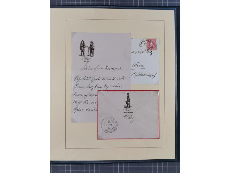 1858/1919 (ca.), interessante Zierbriefsammlung mit über 100 Briefen und Karten, dabei Firmenbriefe und Privatganzsachen, meh