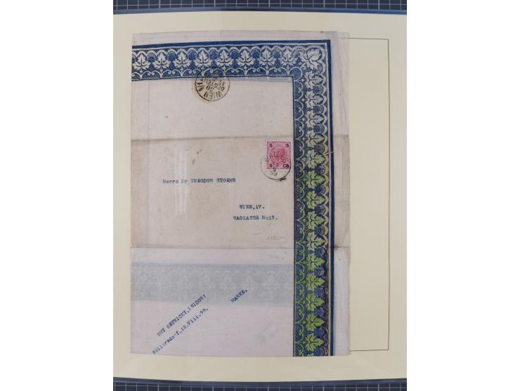 1858/1919 (ca.), interessante Zierbriefsammlung mit über 100 Briefen und Karten, dabei Firmenbriefe und Privatganzsachen, meh