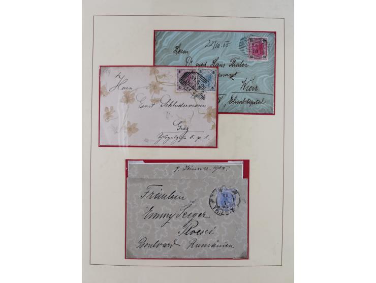 1858/1919 (ca.), interessante Zierbriefsammlung mit über 100 Briefen und Karten, dabei Firmenbriefe und Privatganzsachen, meh