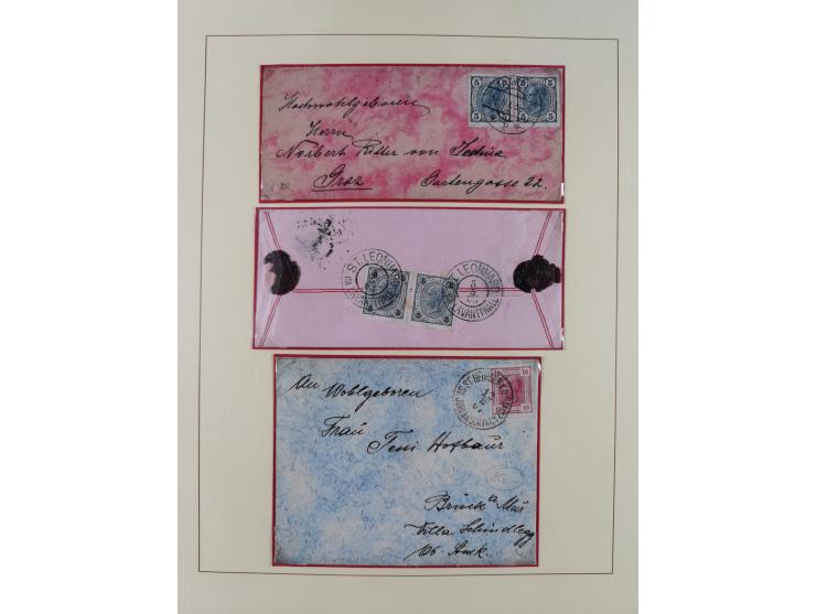 1858/1919 (ca.), interessante Zierbriefsammlung mit über 100 Briefen und Karten, dabei Firmenbriefe und Privatganzsachen, meh