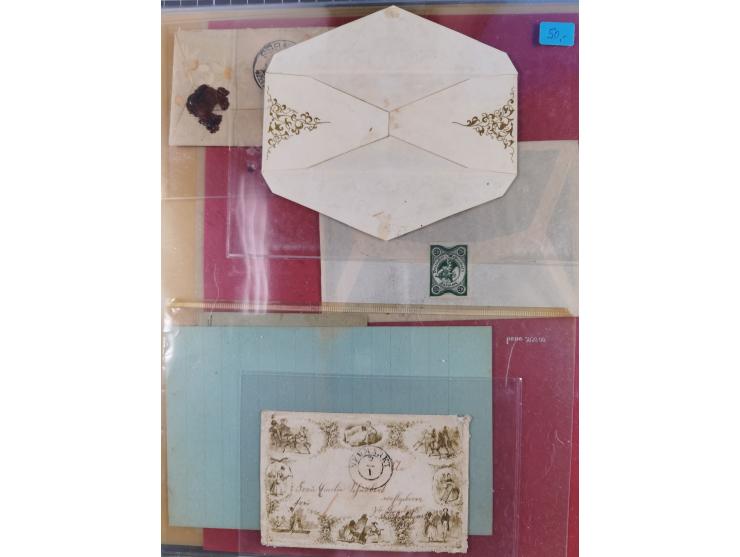 1858/1919 (ca.), interessante Zierbriefsammlung mit über 100 Briefen und Karten, dabei Firmenbriefe und Privatganzsachen, meh