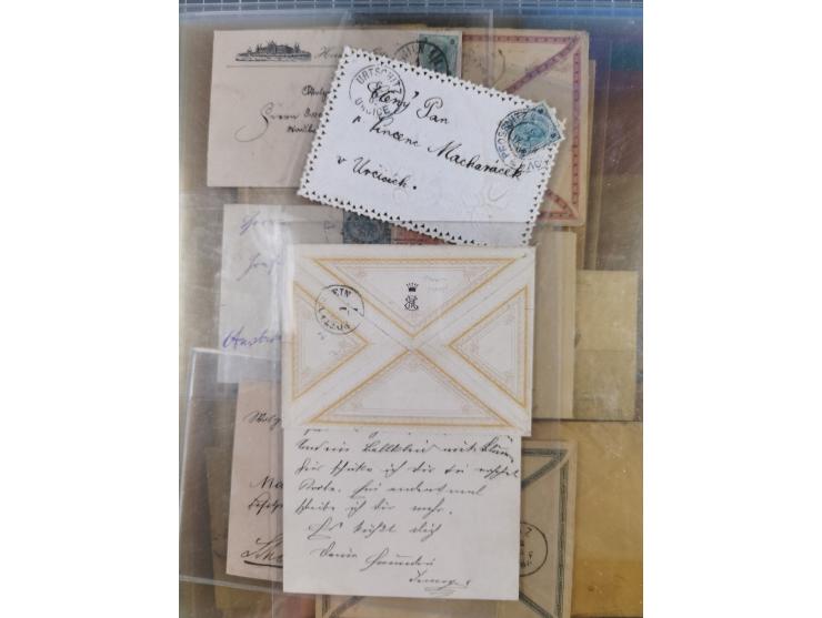 1858/1919 (ca.), interessante Zierbriefsammlung mit über 100 Briefen und Karten, dabei Firmenbriefe und Privatganzsachen, meh