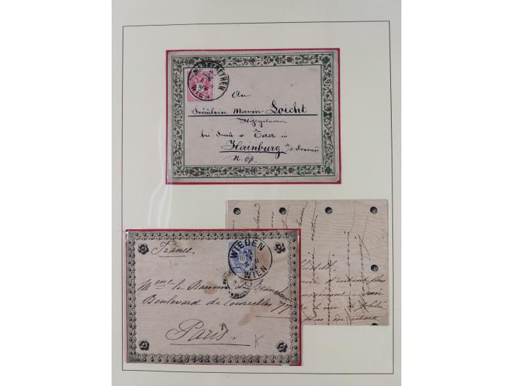 1858/1919 (ca.), interessante Zierbriefsammlung mit über 100 Briefen und Karten, dabei Firmenbriefe und Privatganzsachen, meh