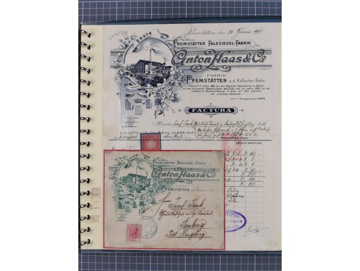 1858/1919 (ca.), interessante Zierbriefsammlung mit über 100 Briefen und Karten, dabei Firmenbriefe und Privatganzsachen, meh