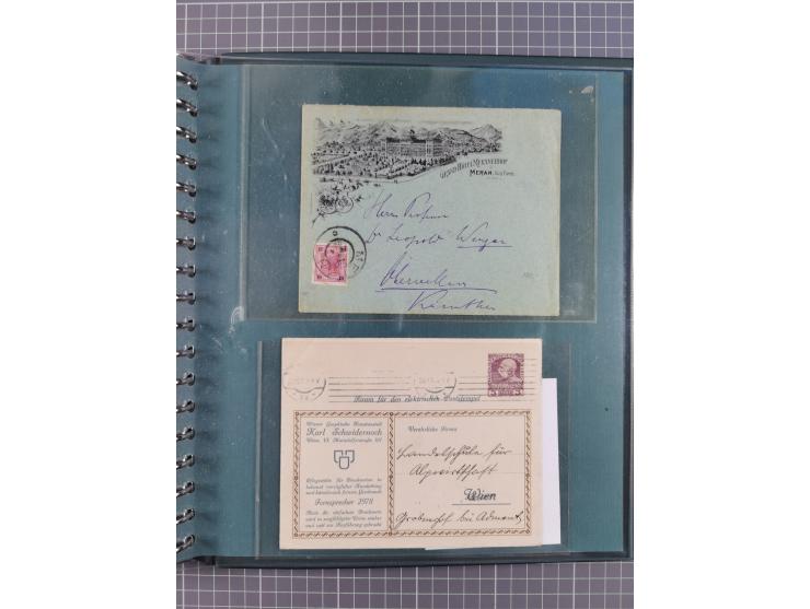 1858/1919 (ca.), interessante Zierbriefsammlung mit über 100 Briefen und Karten, dabei Firmenbriefe und Privatganzsachen, meh