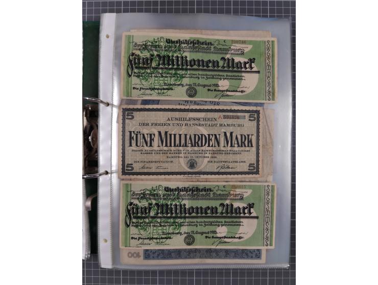 ALLE WELT: 1898/1984 ca., über 300 Banknoten, u.a Deutsches Reich, sowie Notgeld, II-III