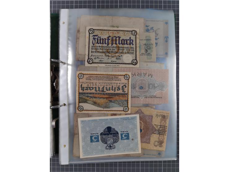 ALLE WELT: 1898/1984 ca., über 300 Banknoten, u.a Deutsches Reich, sowie Notgeld, II-III