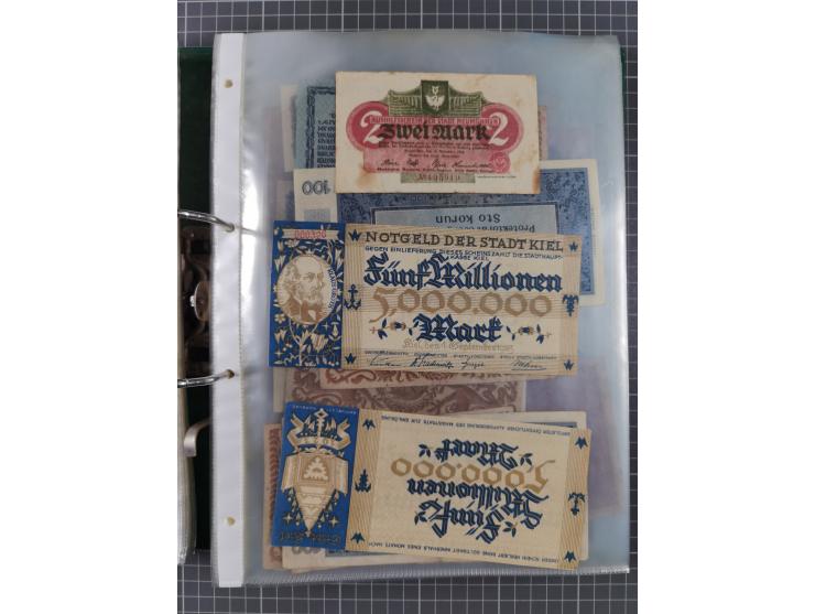 ALLE WELT: 1898/1984 ca., über 300 Banknoten, u.a Deutsches Reich, sowie Notgeld, II-III